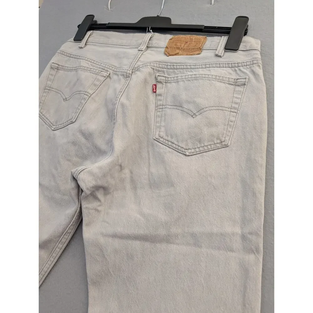 Levis Vintage 501-0652 USA 80s Gray Denim Button Fly Jeans Mens 36x30